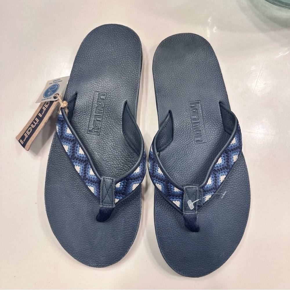 Hari Mari Navy Patterned Flip Flops - Picture 2 of 5
